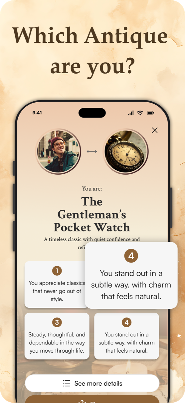 which antique are you ! - fun element